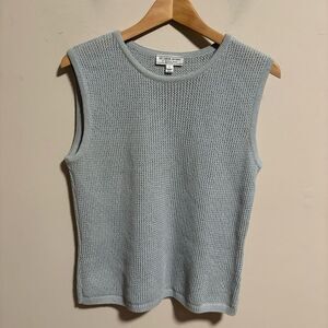 St. John Sport by Marie Gray Mesh Open Knit Tank Sweater 80% Wool- Size Large